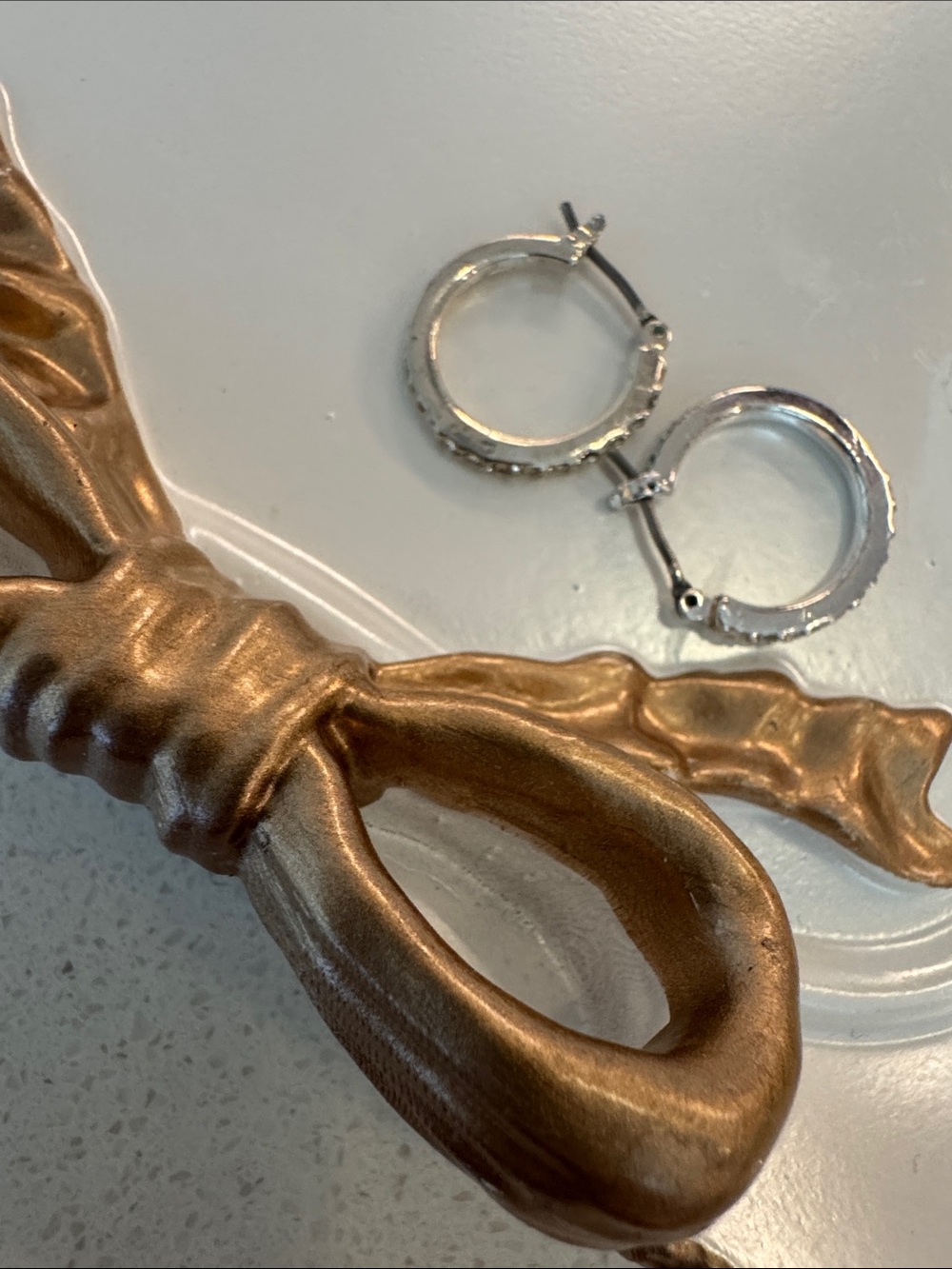 5/22 Textured Silver Hoop Earrings for Women